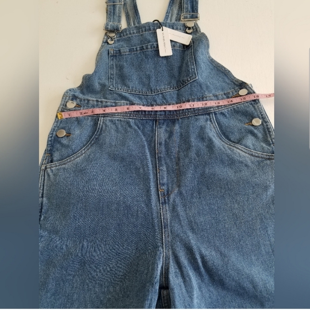 NWT WeWoreWhat Basic Overalls Size Medium Denim Light Wash Blue
